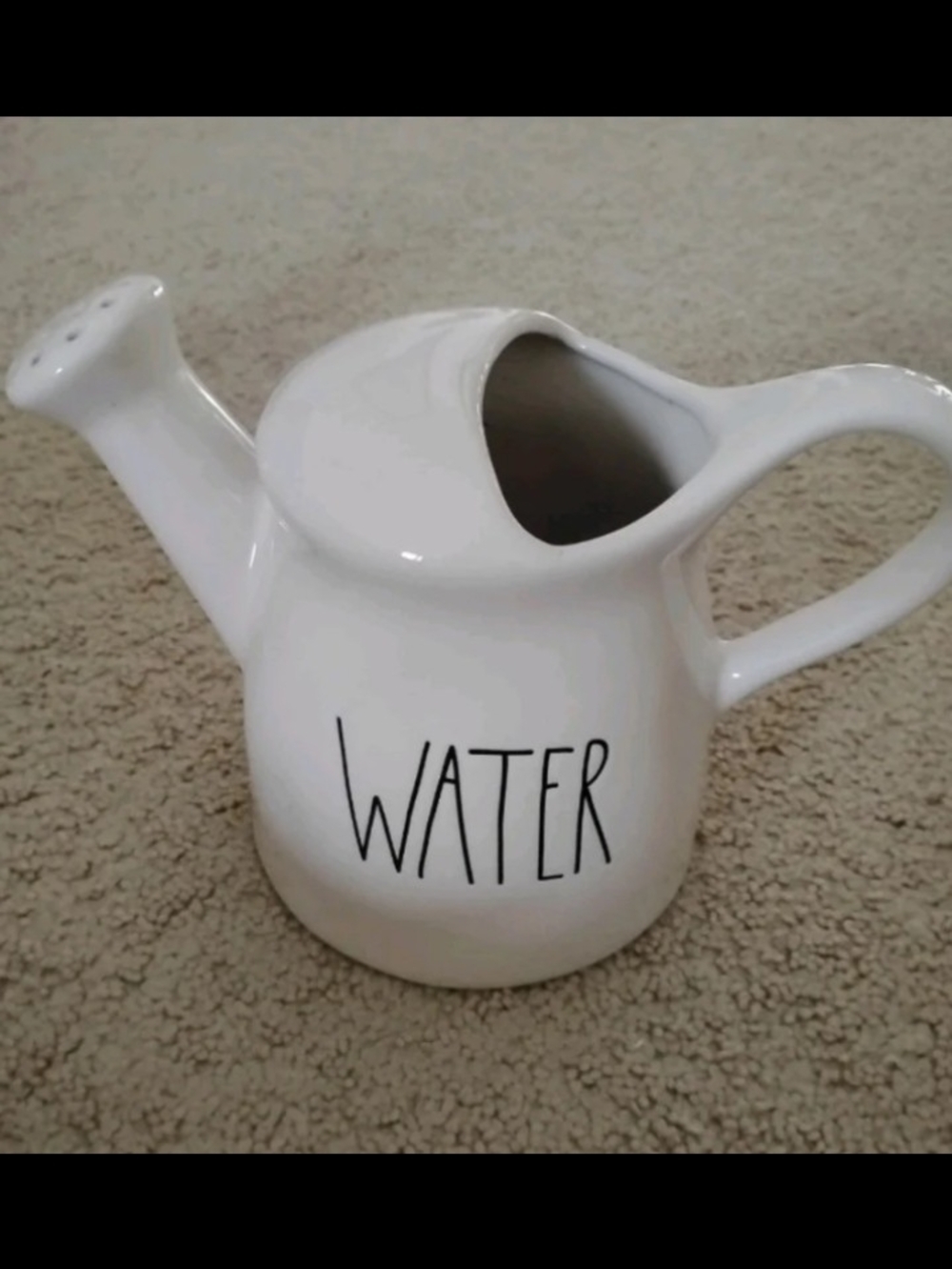 Rae Dunn Ceramic WATER Can - White/Black Letters - Artisan Collection by Magenta